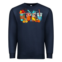 Navy firefighter coffee cups Premium Sweatshirt - AdoDesignShop