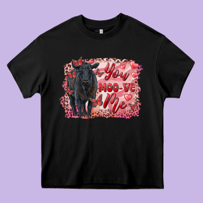 You Moo Ve  Me Black Angus Heavy Core Tee Designed By Ranaportraitstore