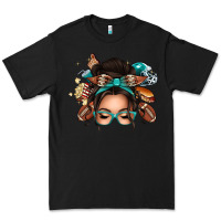 Black american football messy bun Premium Tee - texasbilliewilder