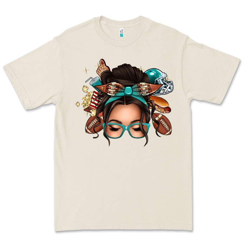 American Football Messy Bun Premium Tee by texasbilliewilder | Teevron