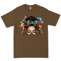 Cacao american football messy bun Premium Tee - texasbilliewilder