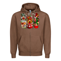 Chestnut Christmas coffee gnome Zipper Hoodie - BarkalooDesign