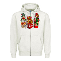 Christmas Coffee Gnome Zipper Hoodie | Teevron
