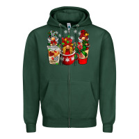 Sports Green Christmas coffee gnome Zipper Hoodie - BarkalooDesign