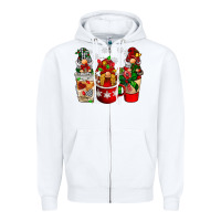 White Christmas coffee gnome Zipper Hoodie - BarkalooDesign