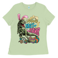 Matcha Happy Easter Day T-Rex Ladies Tee - HowdyJamesFarm