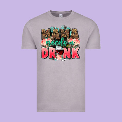 Mama Needs A Drink Mothers Day Vintage Tee Designed By Cowgirlartshop