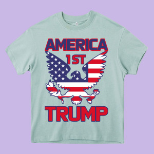 Trump America First Eagle Heavy Core Tee Designed By Bettercallsaul