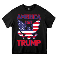 Black Trump America First Eagle Heavy Core Tee - Bettercallsaul