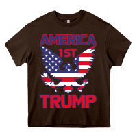 Chocolate Brown Trump America First Eagle Heavy Core Tee - Bettercallsaul