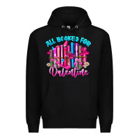 Black All Booked For Valentines Premium Hoodie - CowhideDigitalArt