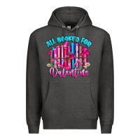 Charcoal Heather All Booked For Valentines Premium Hoodie - CowhideDigitalArt
