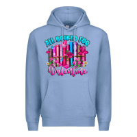 Colony Blue All Booked For Valentines Premium Hoodie - CowhideDigitalArt