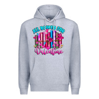 Heather Grey All Booked For Valentines Premium Hoodie - CowhideDigitalArt
