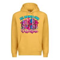Mustard All Booked For Valentines Premium Hoodie - CowhideDigitalArt