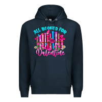 Navy All Booked For Valentines Premium Hoodie - CowhideDigitalArt