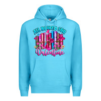 Ocean Blue All Booked For Valentines Premium Hoodie - CowhideDigitalArt