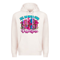 Pale Pink All Booked For Valentines Premium Hoodie - CowhideDigitalArt