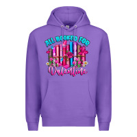 Purple All Booked For Valentines Premium Hoodie - CowhideDigitalArt