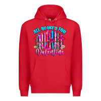 Red All Booked For Valentines Premium Hoodie - CowhideDigitalArt