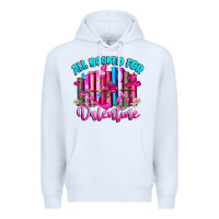 White All Booked For Valentines Premium Hoodie - CowhideDigitalArt