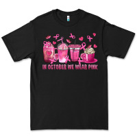 Black In October We Wear Pink with Breast Cancer Coffee Premium Tee - texasbilliewilder