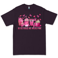 Plum In October We Wear Pink with Breast Cancer Coffee Premium Tee - texasbilliewilder