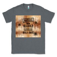 Charcoal Heather warning i'm an asshole with rusty background Classic Tee - TumblerDesignByShophia