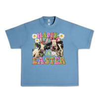 Pebble Blue Happy Easter Heifers Easter Day Urban Heavy Tee - CowGirlArtShop