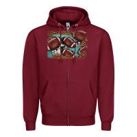 Burgundy American football leopard cowhide turquoise  leather background Zipper Hoodie - BarkalooDesign