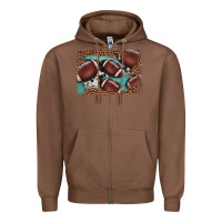Chestnut American football leopard cowhide turquoise  leather background Zipper Hoodie - BarkalooDesign