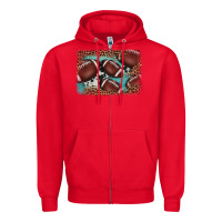 Red American football leopard cowhide turquoise  leather background Zipper Hoodie - BarkalooDesign