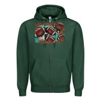 Sports Green American football leopard cowhide turquoise  leather background Zipper Hoodie - BarkalooDesign