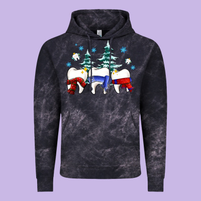 Dental Christmas Tree Teeth And Winter Ado Vintage Hoodie Designed By Oliviacreatesart
