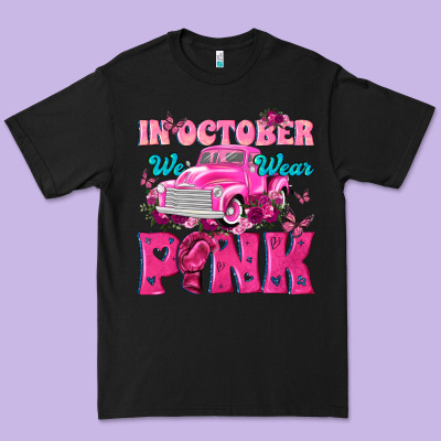In October We Wear Pink Truck Premium Tee Designed By Texasbilliewilder
