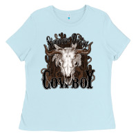 Baby Blue Simmer down Cowboy Ladies Tee - HowdyJamesFarm