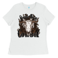 White Simmer down Cowboy Ladies Tee - HowdyJamesFarm