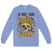 Colony Blue Skull Mardi Gras queen Long Sleeve Tee - FaDigitalArtStudio