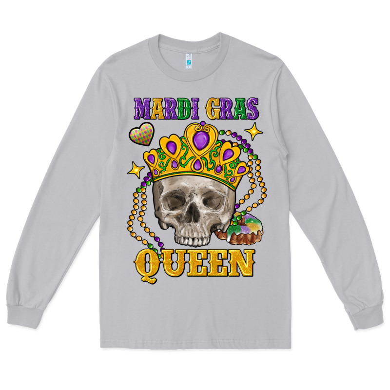 Skull Mardi Gras Queen Long Sleeve Tee by FaDigitalArtStudio | Teevron