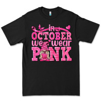 Black In October We Wear Pink with Gnome Premium Tee - texasbilliewilder