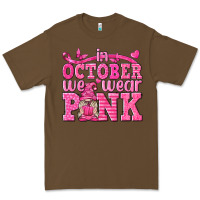 Cacao In October We Wear Pink with Gnome Premium Tee - texasbilliewilder