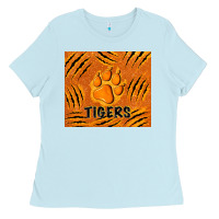 Baby Blue tiger paws Ladies Tee - TumblerDesignByShophia