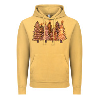 Vintage Mustard melanin christmas trees with lights Vintage Hoodie - FaDigitalArtStudio