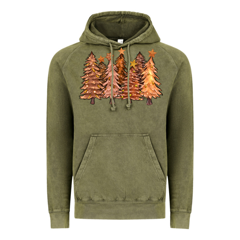 Melanin Christmas Trees With Lights Vintage Hoodie by FaDigitalArtStudio | Teevron