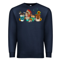 Navy indian coffee cups Premium Sweatshirt - AdoDesignShop