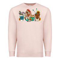 Pale Pink indian coffee cups Premium Sweatshirt - AdoDesignShop
