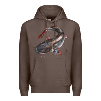 Coffee Catfish Illustrations Premium Hoodie - LillyAllenDesigns
