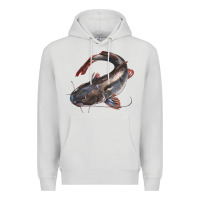 Dove Grey Catfish Illustrations Premium Hoodie - LillyAllenDesigns