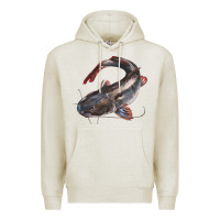 Oatmeal Heather Catfish Illustrations Premium Hoodie - LillyAllenDesigns