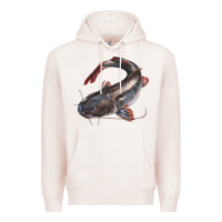 Pale Pink Catfish Illustrations Premium Hoodie - LillyAllenDesigns
